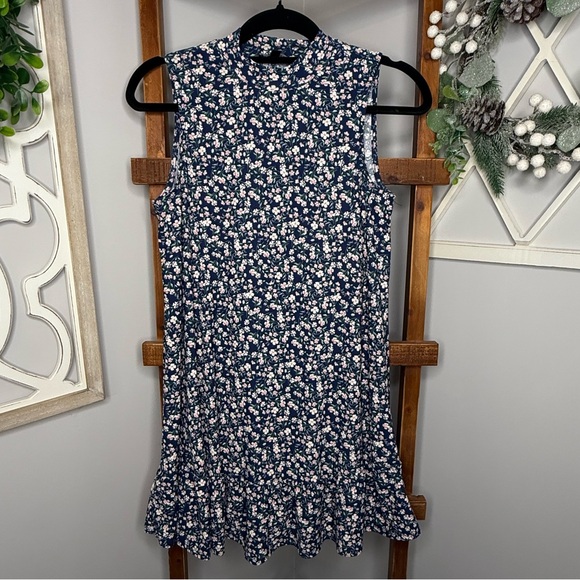 As U Wish Dresses & Skirts - As U Wish Navy Floral Sleeveless Sheath Dress